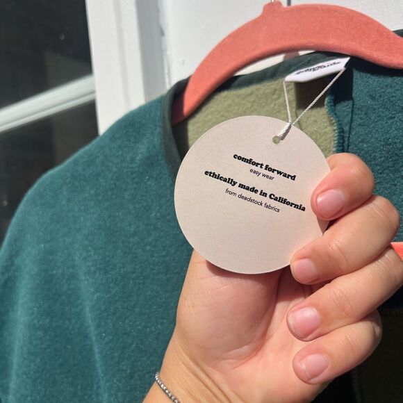 Gron Kulle Checkered Open Front Fleece Jacket NWT - Picture 2 of 4